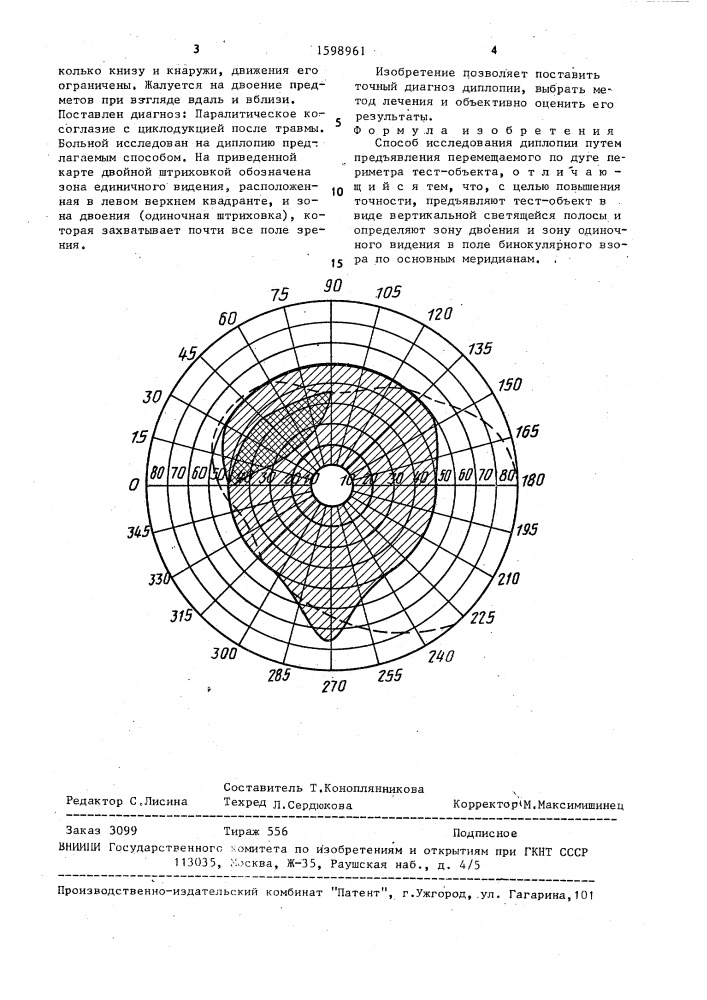 Способ исследования диплопии (патент 1598961)