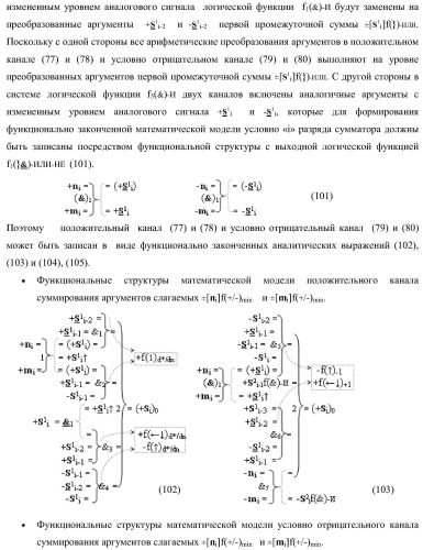 Функциональная входная структура сумматора с избирательным логическим дифференцированием d*/dn первой промежуточной суммы &#177;[s1 i] минимизированных структур аргументов слагаемых &#177;[ni]f(+/-)min и &#177;[mi]f(+/-)min (варианты) (патент 2424548)