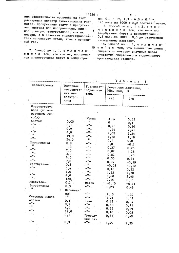 Способ получения газовых гидратов (патент 1495611)