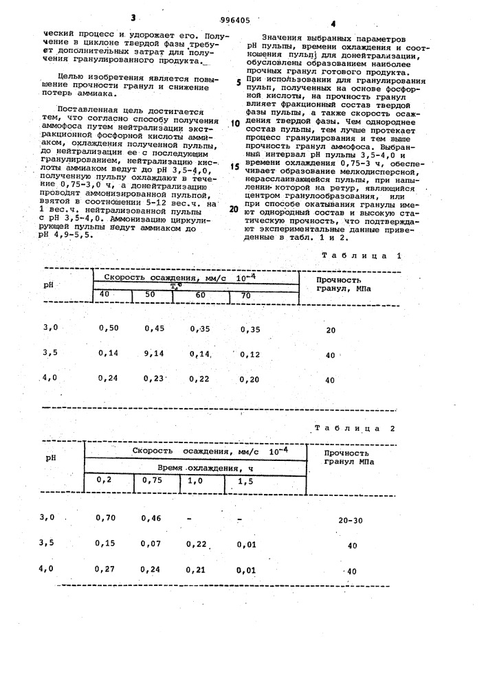 Способ получения аммофоса (патент 996405)