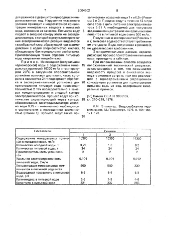 Способ приготовления питьевой воды (патент 2004502)