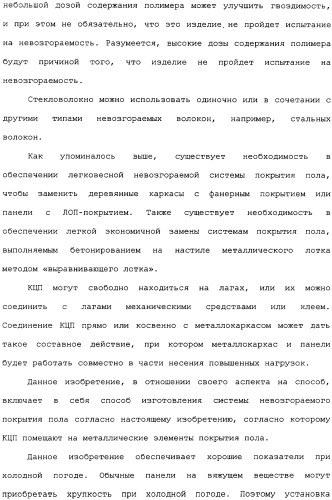 Невозгораемые усиленные, легковесные панели на вяжущем веществе и металлокаркасная система для покрытия пола (патент 2358077)
