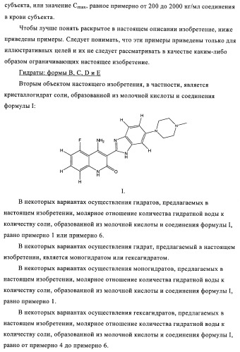Кристаллические и другие формы солей, образованных из молочной кислоты и 4-амино-5-фтор-3-[6-(4-метилпиперазин-1-ил)-1н-бензимидазол-2-ил]-1н-хинолин-2-она (патент 2425041)