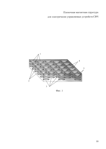 Пленочная магнитная структура для электрически управляемых устройств свч (патент 2575123)
