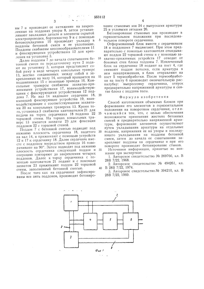 Способ изготовления объемных блоков (патент 553112)