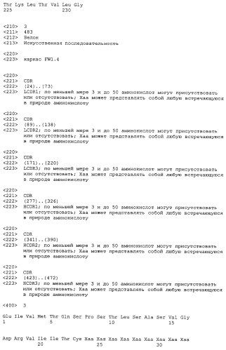 Гуманизация антител кролика с использованием универсального каркаса антитела (патент 2567006)