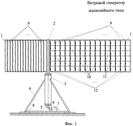 Ветровой генератор жалюзийного типа (патент 2508469)