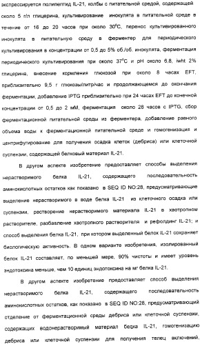 Продуцирование il-21 в прокариотических клетках-хозяевах (патент 2354703)