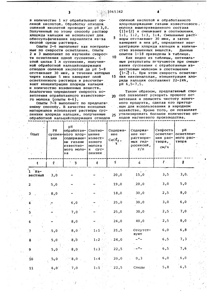 Способ получения раствора хлорида кальция (патент 1065342)