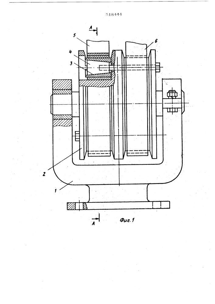 Устройство для выравнивания натяжения нескольких гибких тяговых элементов (патент 518444)