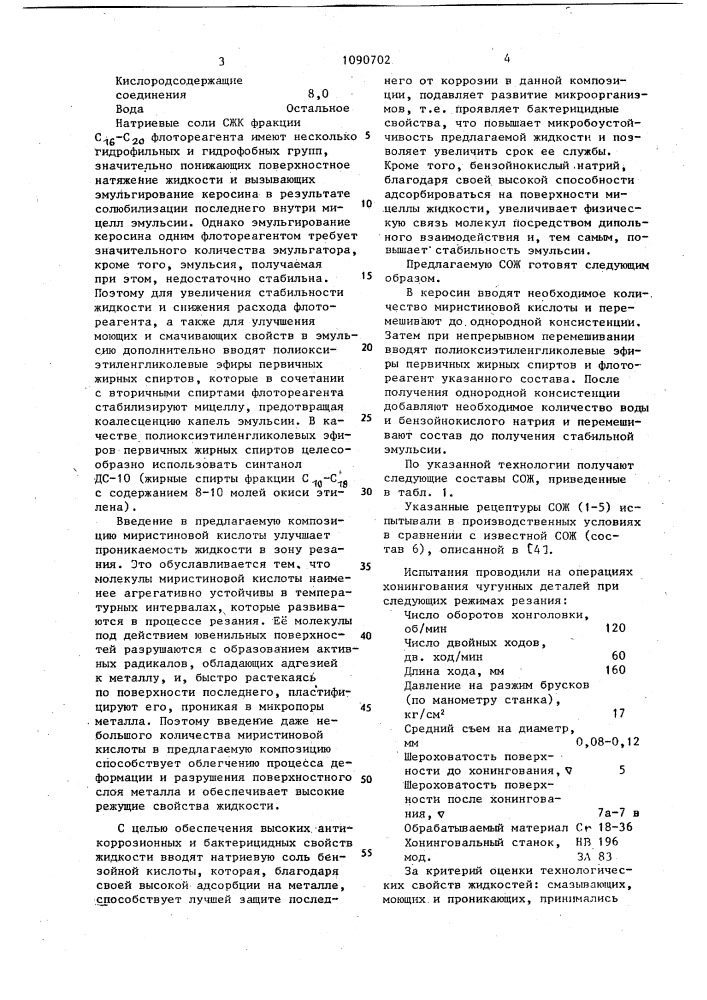 Смазочно-охлаждающая жидкость для механической обработки металлов (патент 1090702)