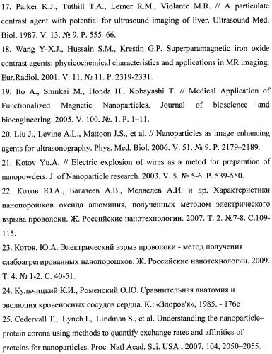 Способ использования суспензий наночастиц оксидов металлов в качестве контрастных веществ для ультразвуковой визуализации сердца и сосудов (патент 2444296)