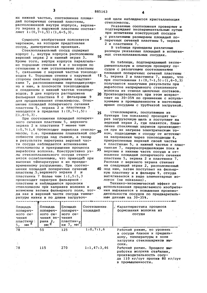 Стеклоплавильный сосуд (патент 885163)