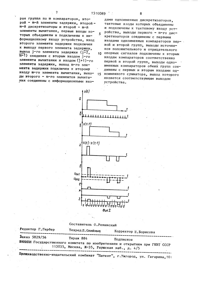 Способ знаковой дельта-модуляции и устройство для его осуществления (патент 1510089)