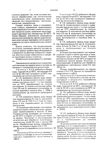 Состав для эмульсирования химических комплексных нитей перед ткачеством (патент 2000368)
