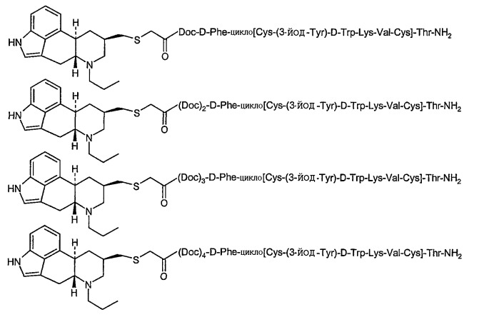 Химерные аналоги соматостатина-дофамина (патент 2277539)