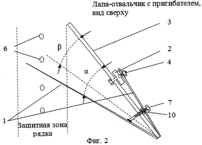 Устройство для уничтожения сорной растительности в рядке культурных растений (патент 2494619)