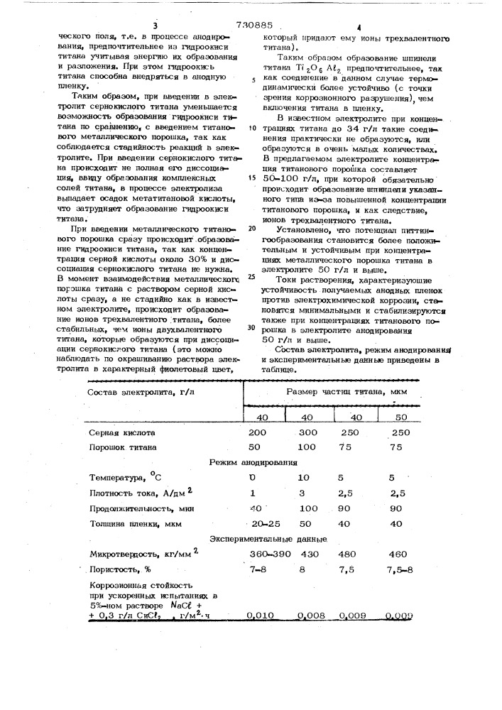 Электролит для анодирования алюминиевых сплавов (патент 730885)