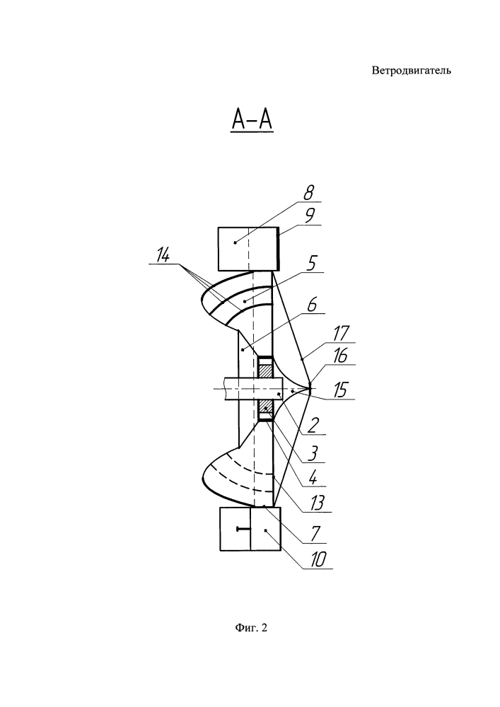 Ветродвигатель (патент 2607444)