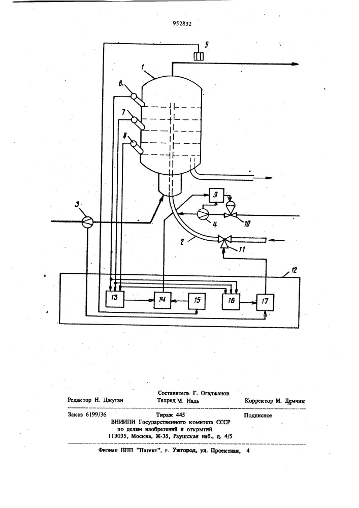 Способ управления процессом дегидрирования углеводородов в кипящем слое катализатора (патент 952832)