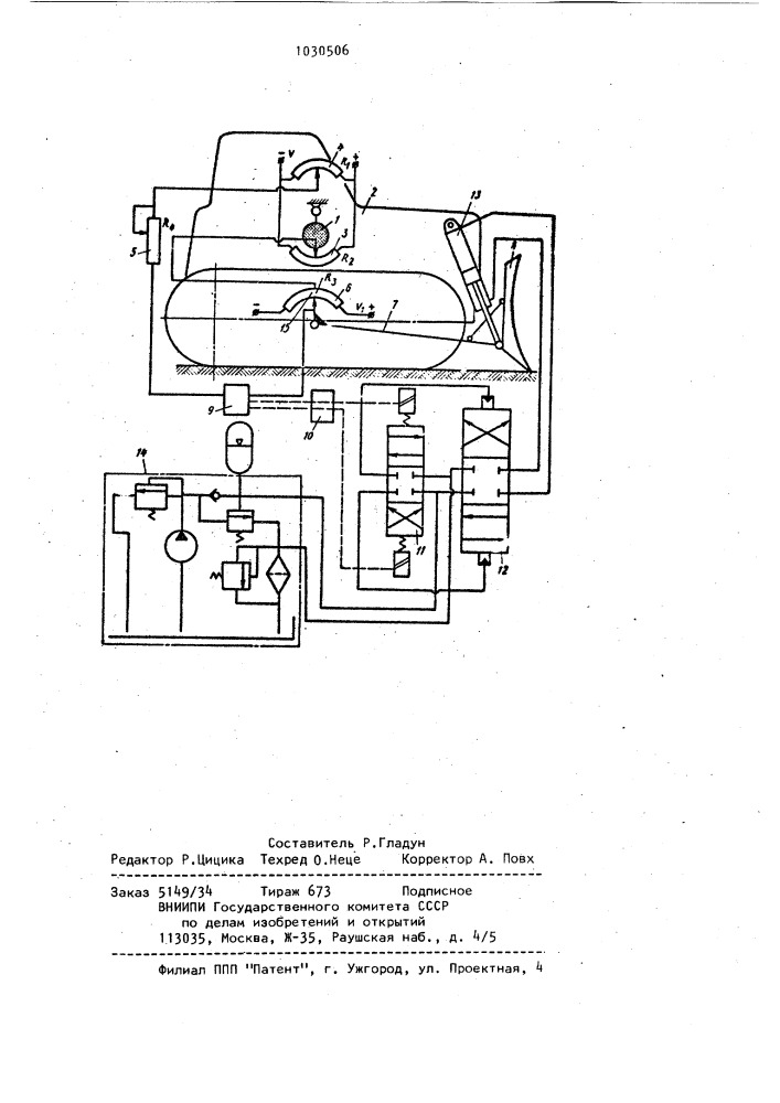 Устройство управления отвалом бульдозера (патент 1030506)