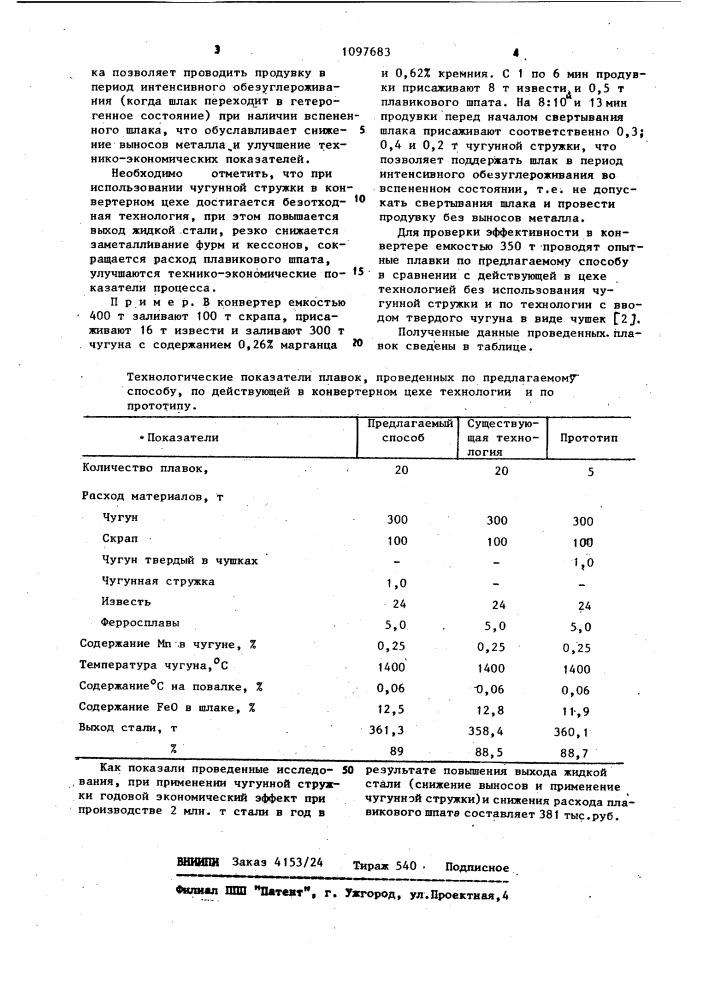 Способ передела низкомарганцевистого чугуна в конвертере (патент 1097683)