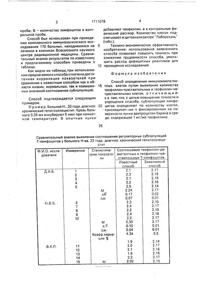 Способ определения иммунокомпетентных клеток (патент 1711078)