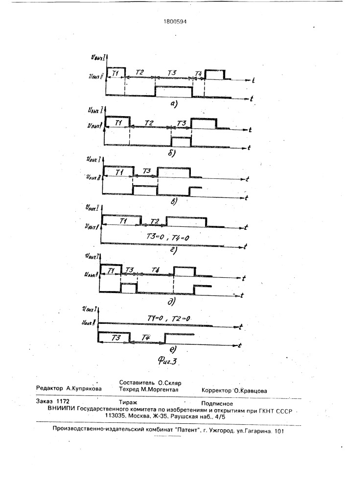 Двухканальный программируемый генератор импульсов (патент 1800594)