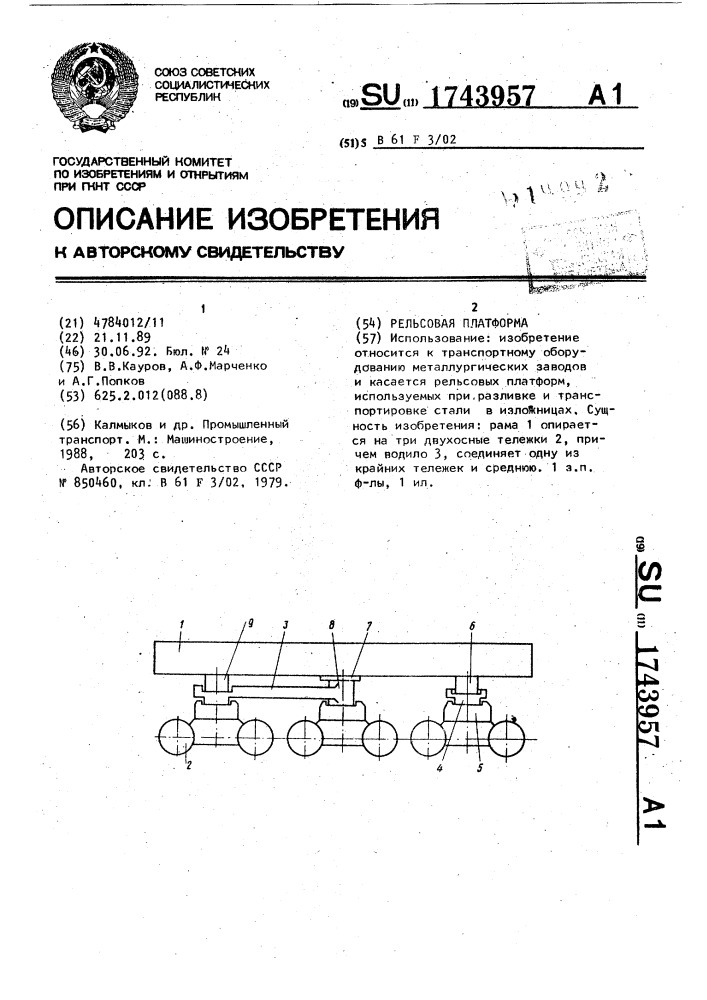 Рельсовая платформа (патент 1743957)