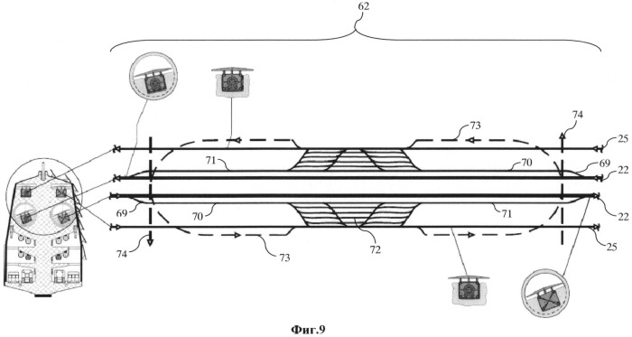 Грузовой транспортный сетевой сухопутный роботизированный комплекс для скоростной безостановочной доставки грузов в контейнерах, передачи жидких фракций, электроэнергии и информации (патент 2547913)