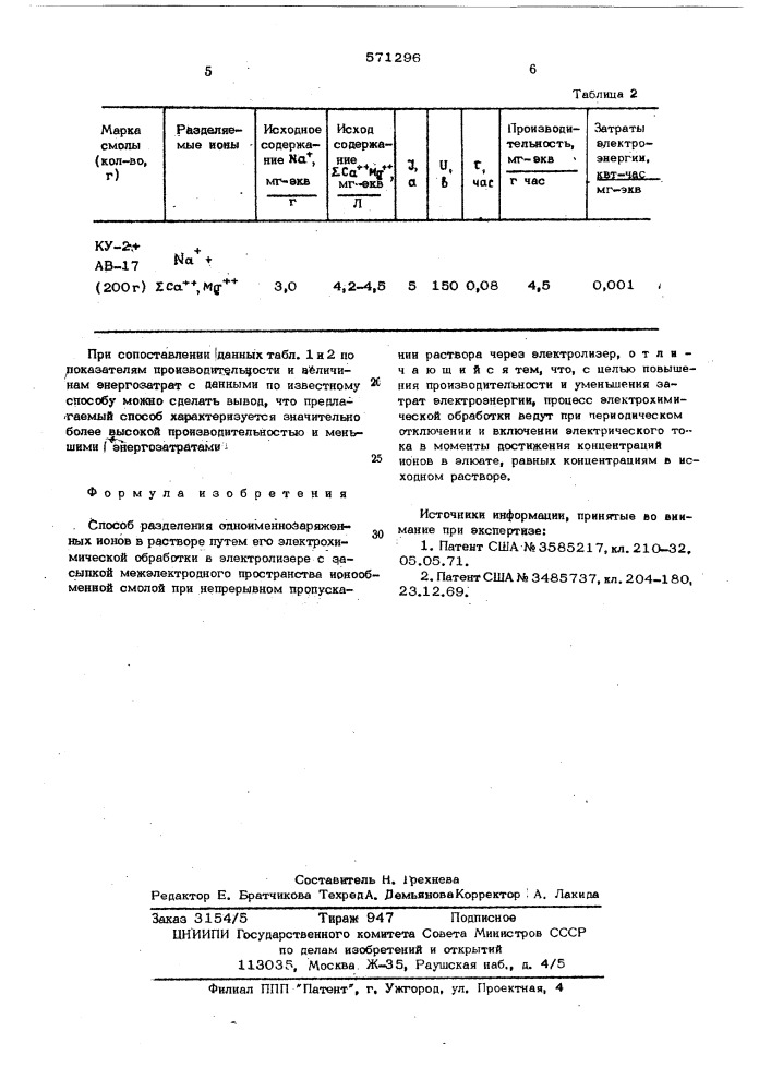 Способ разделения одноименно заряженных ионов (патент 571296)