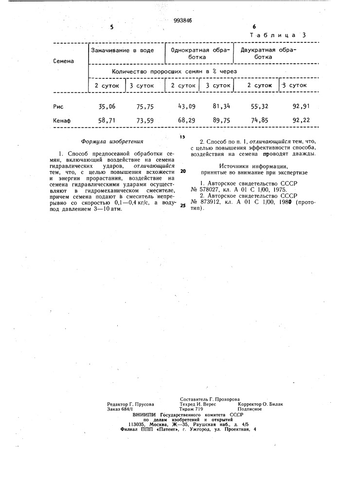 Способ предпосевной обработки семян (патент 993846)