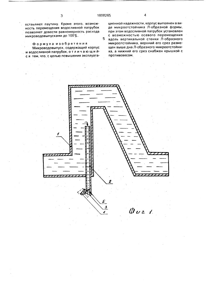 Микроводовыпуск (патент 1808265)