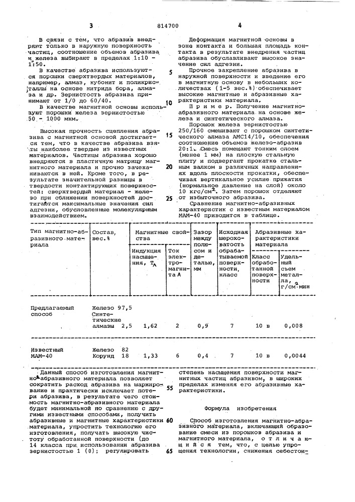 Способ изготовления магнитно- абразивного материала (патент 814700)