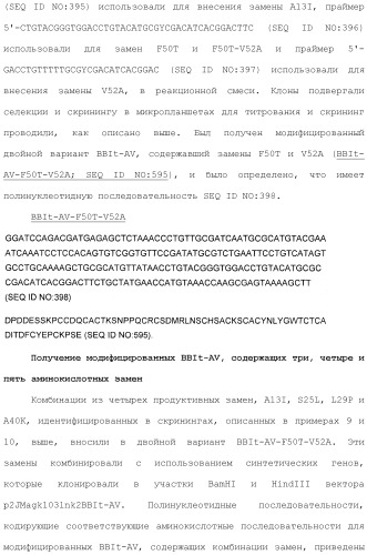 Модифицированные варианты ингибиторов протеаз bowman birk (патент 2509776)