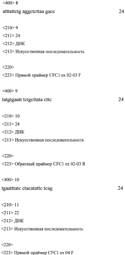 Набор синтетических олигонуклеотидов для определения нуклеотидной последовательности кодирующей части генов nkx2.5, cfc1, gata4 и выявления мутаций, ассоциированных с орфанной моногенной патологией, лежащей в основе семейных форм врожденных пороков сердца (патент 2554056)