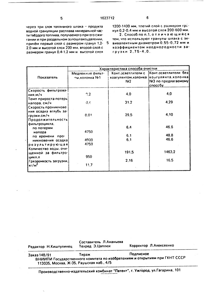 Способ очистки воды от взвешенных веществ (патент 1623712)