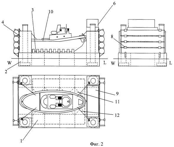 Плавучее средство для выполнения подъемно-транспортных операций (патент 2459739)