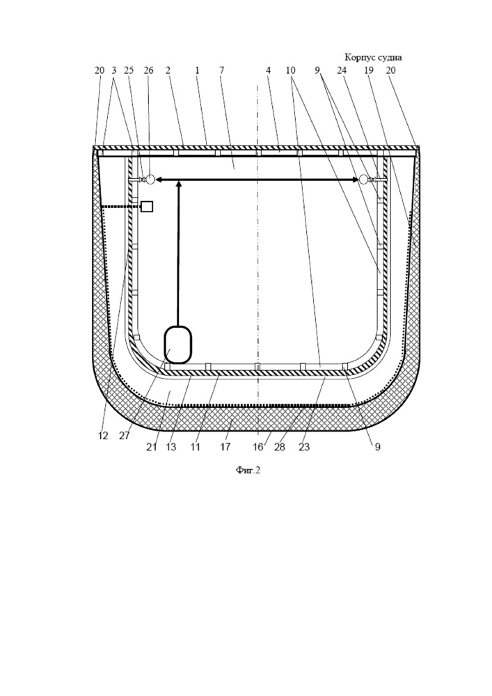 Корпус судна (патент 2652370)