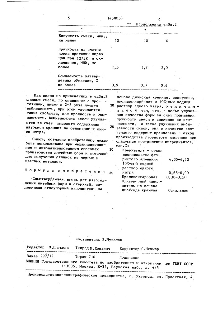 Самотвердеющая смесь для изготовления литейных форм и стержней (патент 1458058)