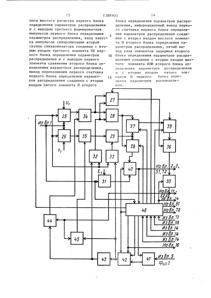 Устройство для определения закона распределения (патент 1388900)