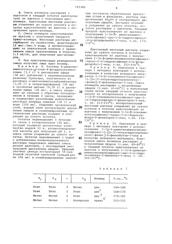 Способ получения производных трифенилалкенов или их солей (патент 793382)