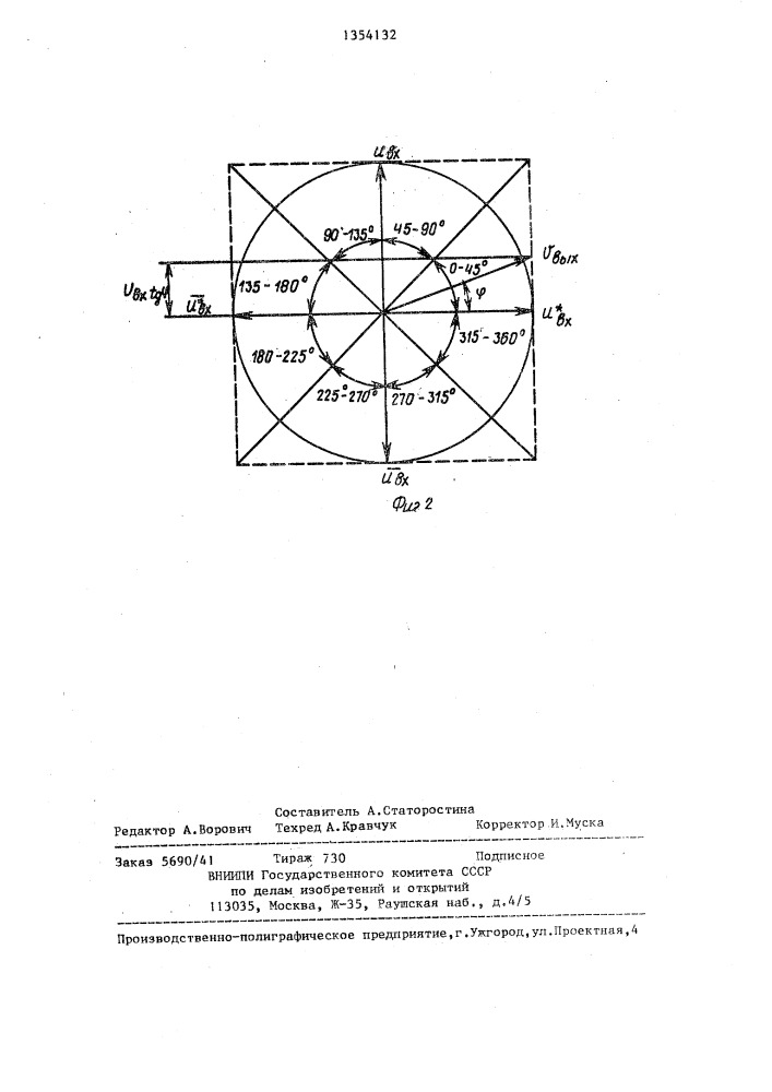 Цифровой регулятор фазы гармонического сигнала (патент 1354132)