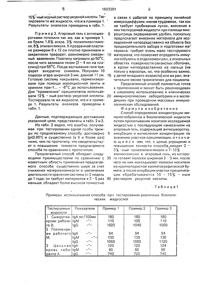 Способ определения концентрации иммуноглобулинов в биологической жидкости (патент 1603301)