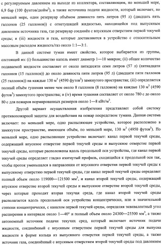 Устройство, системы и способы противопожарной защиты для воздействия на пожар посредством тумана (патент 2476252)