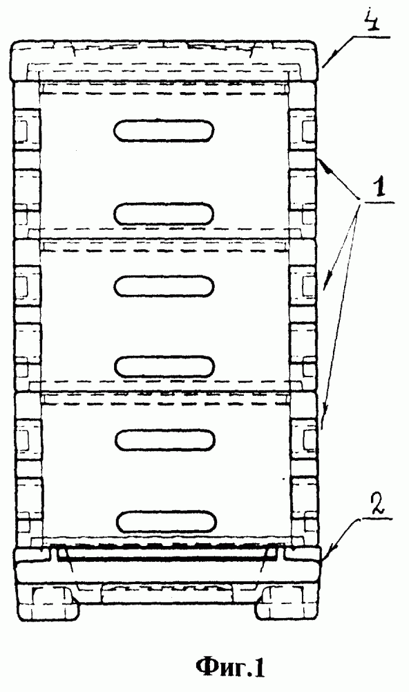 Разборный переносной улей (патент 2263447)
