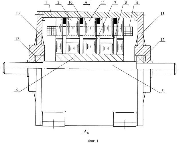 Магнитоэлектрическая бесконтактная машина с аксиальным возбуждением (патент 2437202)