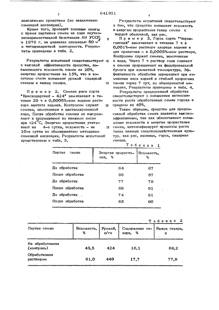 Средство для предпосевной обработки семян (патент 641951)