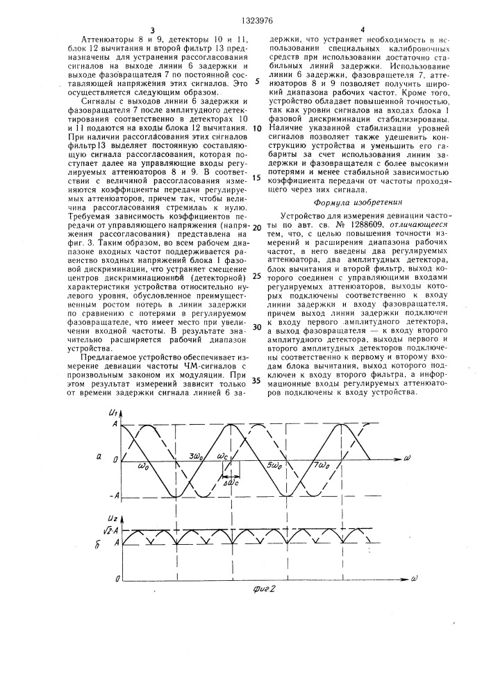 Устройство для измерения девиации частоты (патент 1323976)