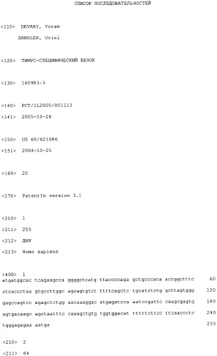 Тимус-специфический белок (патент 2398776)